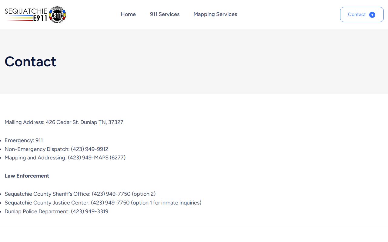 Sequatchie County warrant lookup reference for Sheriff and Justice Center phone routing